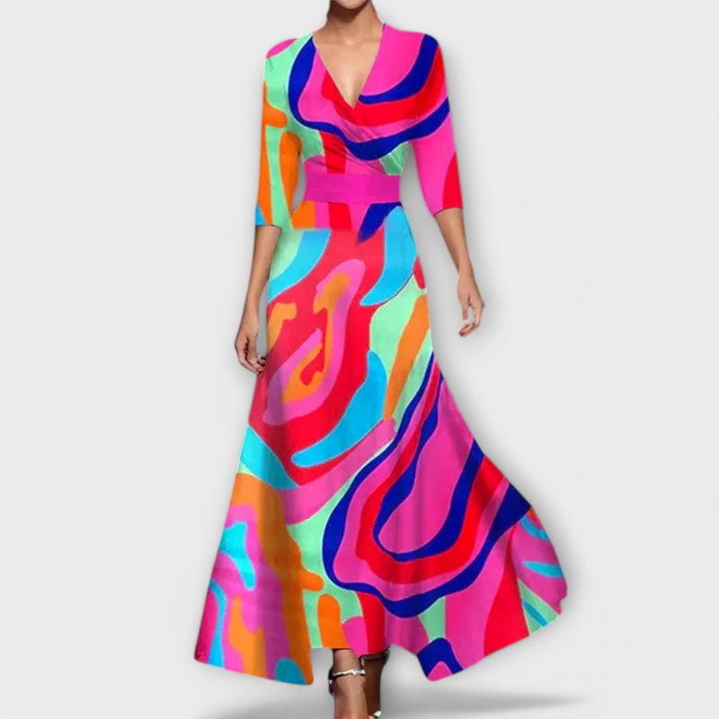 Alma - Elegantes Ärmel Design Damenkleid